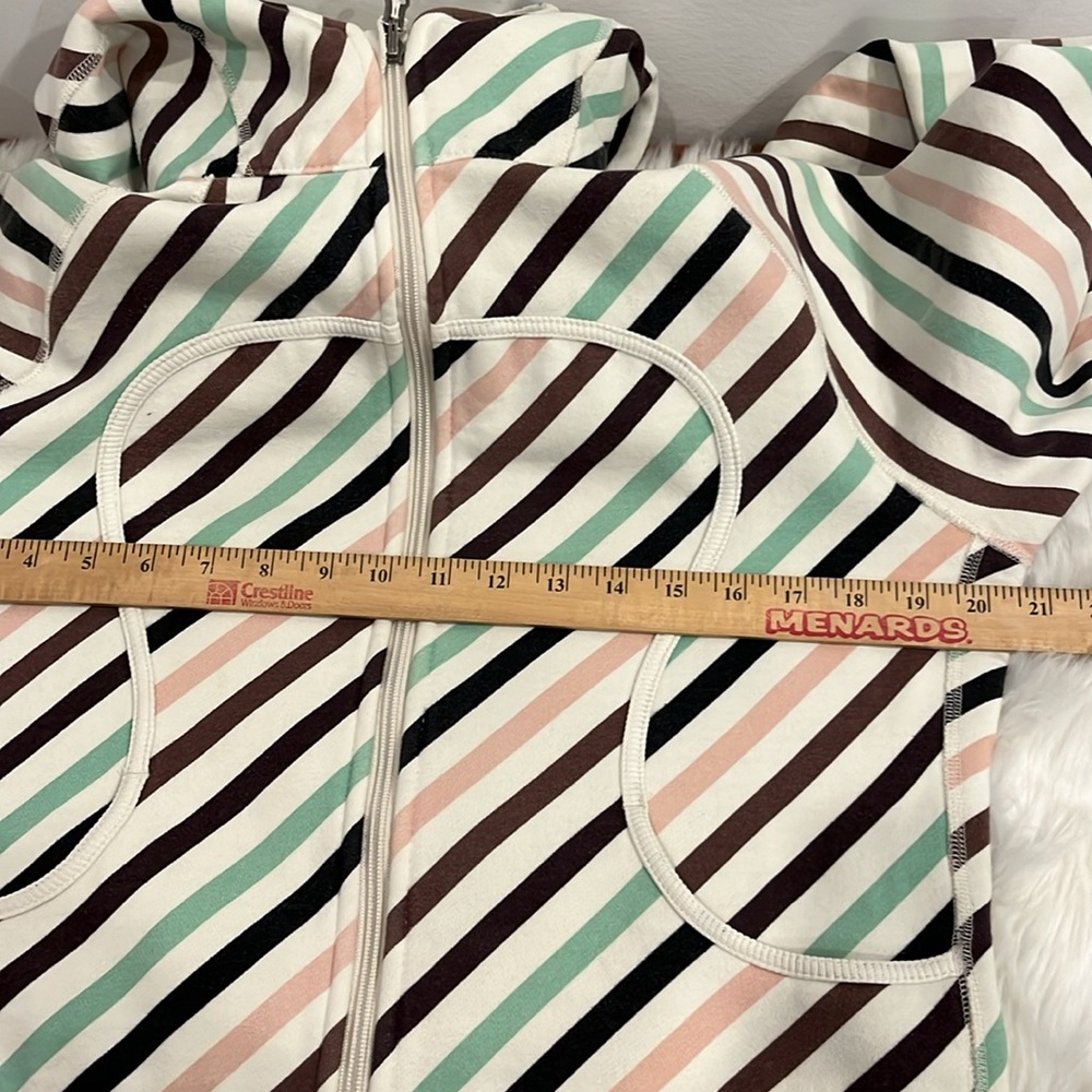 Lululemon Vintage Scuba Striped Full Zip Hoodie Women's Size 6 - Picture 8 of 9